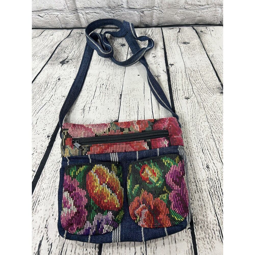 Unique Batik Purse Women’s Small Crossbody Woven Floral Carpet Bag Jean Boho